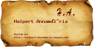 Halpert Annamária névjegykártya